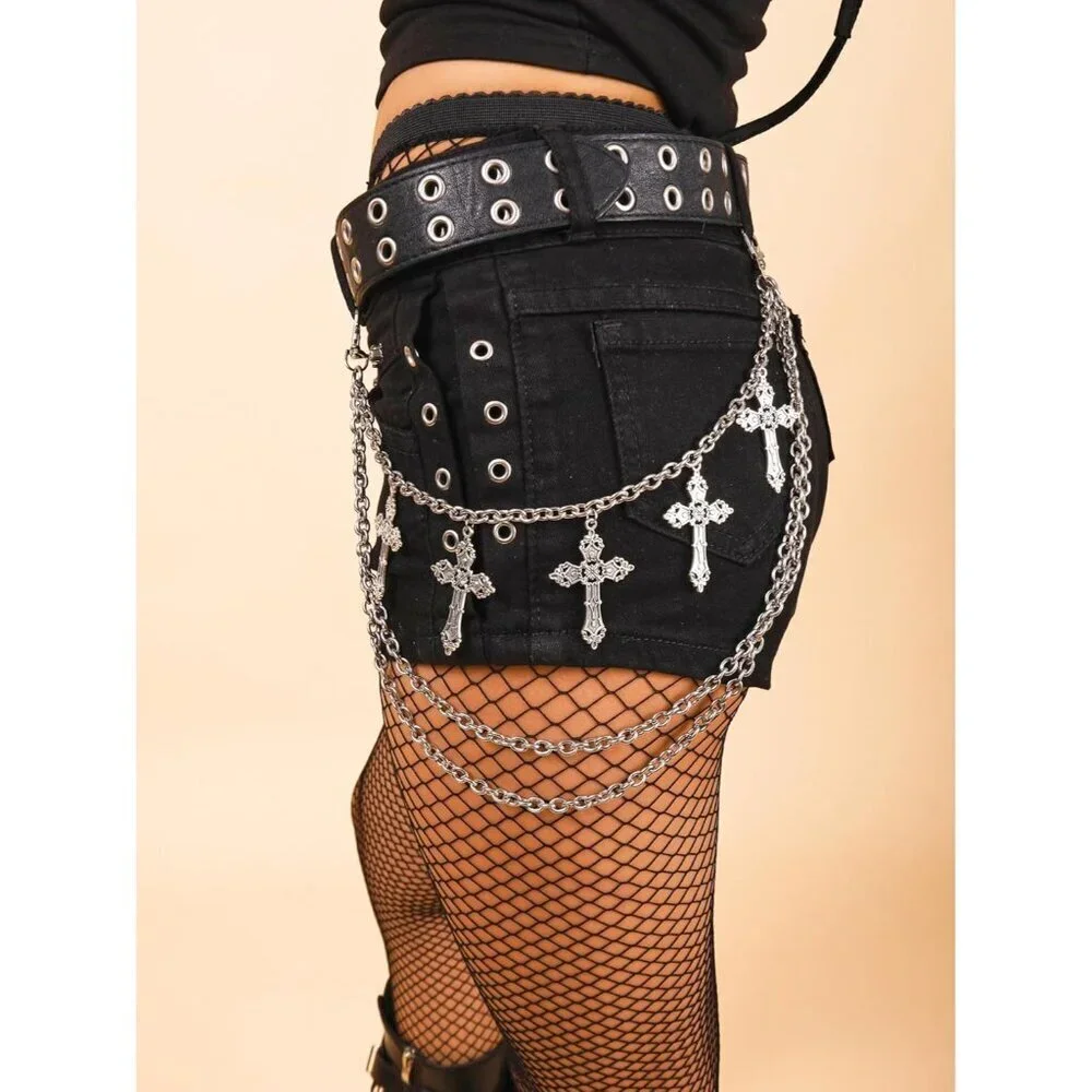 Gothic Chain Zinc Alloy Iron Wallet Belt Accessory Unisex Punk Grunge